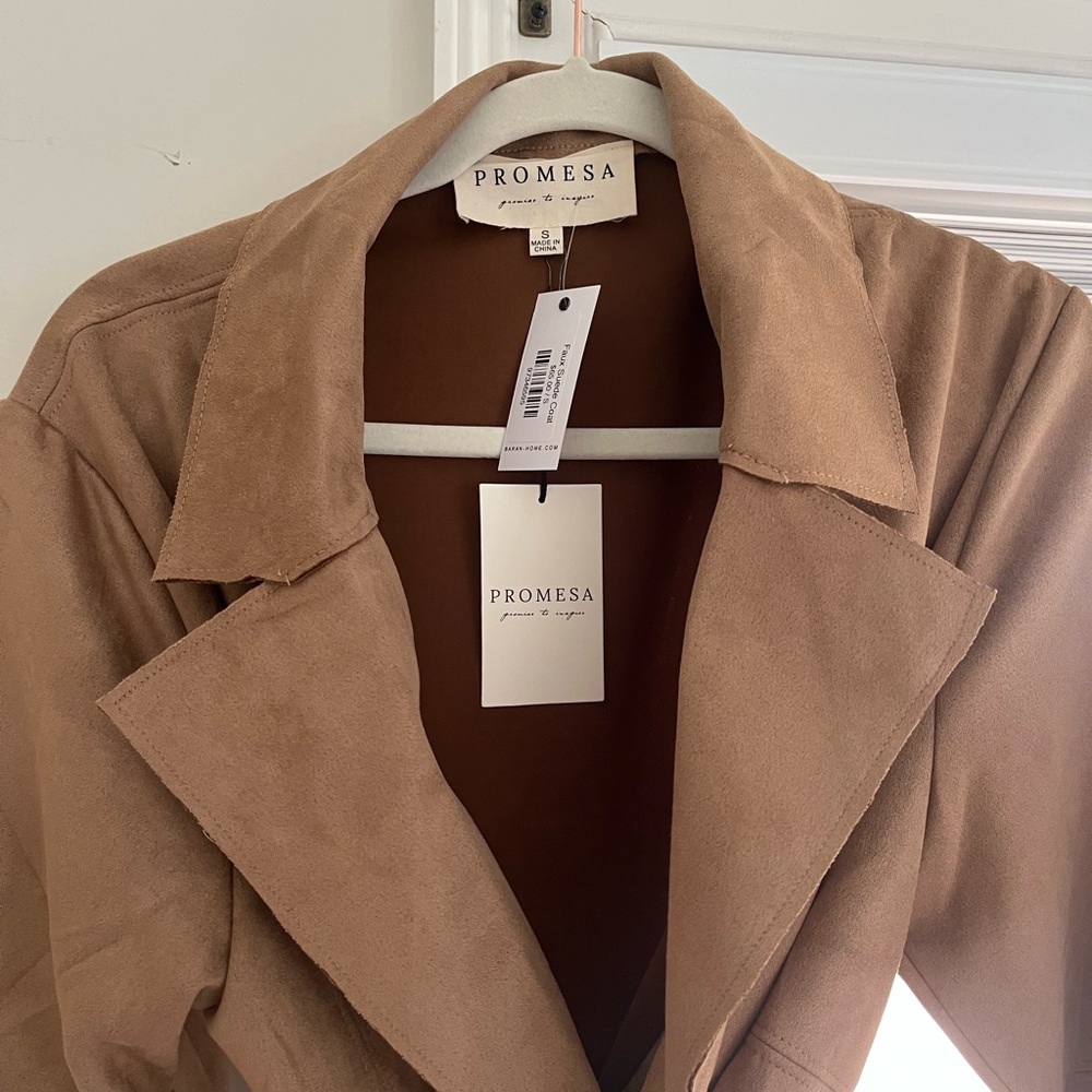 Faux suede coat